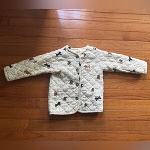 H&M Baby Beige Quilted Jacket with Dog Print 18 months
